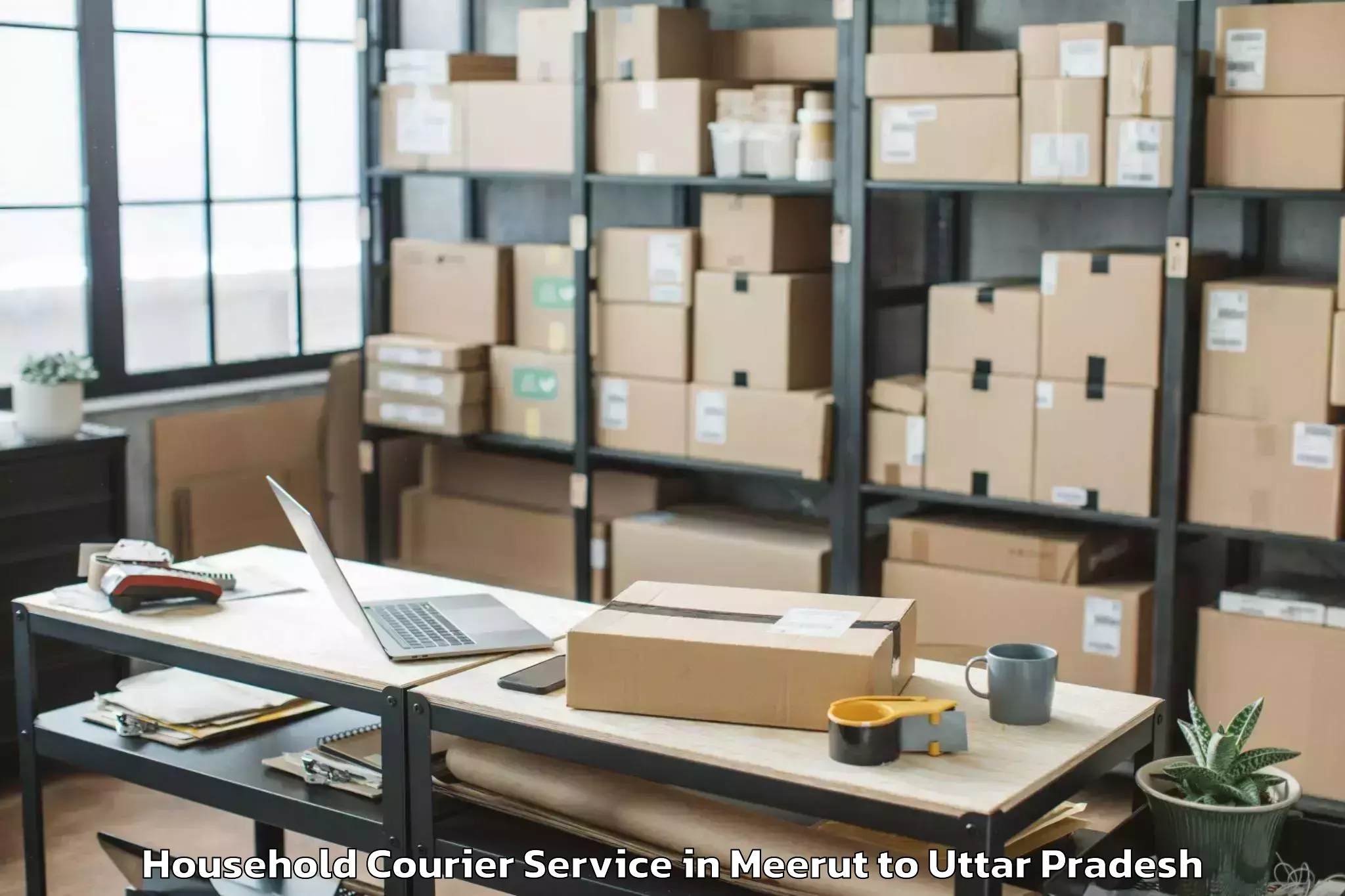 Book Meerut to Mahroni Household Courier Online